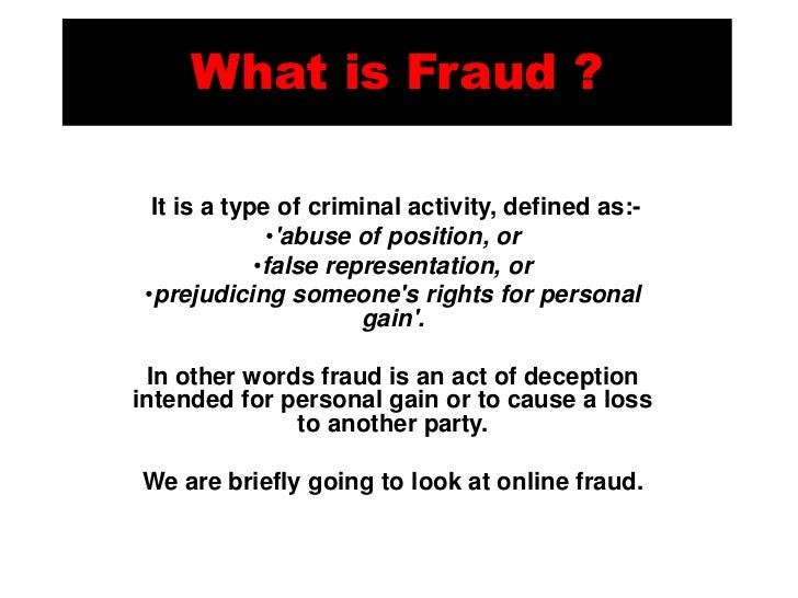 What is fraud