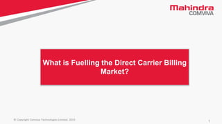 1© Copyright Comviva Technologies Limited. 2015
What is Fuelling the Direct Carrier Billing
Market?
 