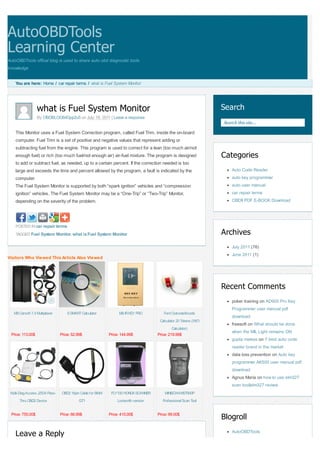 AutoOBDTools
Learning Center
AutoOBDTools offical blog is used to share auto obd diagnostic tools
knowledge


    You are here: Home / car repair terms / what is Fuel System Monitor




                  what is Fuel System Monitor                                                                     Search
                  By OBDBLOG64Gpp2u5 on July 18, 2011 | Leave a response
                                                                                                                  Search this site...

    This Monitor uses a Fuel System Correction program, called Fuel Trim, inside the on-board
    computer. Fuel Trim is a set of positive and negative values that represent adding or
    subtracting fuel from the engine. This program is used to correct for a lean (too much air/not
    enough fuel) or rich (too much fuel/not enough air) air-fuel mixture. The program is designed                 Categories
    to add or subtract fuel, as needed, up to a certain percent. If the correction needed is too
    large and exceeds the time and percent allowed by the program, a fault is indicated by the                        Auto Code Reader
    computer.                                                                                                         auto key programmer
    The Fuel System Monitor is supported by both “spark ignition” vehicles and “compression                           auto user manual
    ignition” vehicles. The Fuel System Monitor may be a “One-Trip” or “Two-Trip” Monitor,                            car repair terms
    depending on the severity of the problem.                                                                         OBDII PDF E-BOOK Download




    POSTED IN car repair terms
    TAGGED Fuel System Monitor, what is Fuel System Monitor                                                       Archives
                                                                                                                      July 2011 (76)
                                                                                                                      June 2011 (1)
Visitors Who Viewed This Article Also Viewed




                                                                                                                  Recent Comments
                                                                                                                      poker training on AD900 Pro Key
                                                                                                                      Programmer user manual pdf
   MB Carsoft 7.4 Multiplexer        S SMART Calculator           MB IR KEY PRO         Ford Outcode/Incode
                                                                                                                      download
                                                                                      Calculator 20 Tokens (W/O
                                                                                                                      freesoft on What should be done
                                                                                             Calculator)
                                                                                                                      when the MIL Light remains ON
 Price: 113.00$                  Price: 52.99$               Price: 144.99$          Price: 219.99$
                                                                                                                      gupta maless on 7 best auto code
                                                                                                                      reader brand in the market
                                                                                                                      data loss prevention on Auto key
                                                                                                                      programmer AK500 user manual pdf
                                                                                                                      download
                                                                                                                      Agnus Maria on how to use elm327
                                                                                                                      scan tool|elm327 review
 Multi-Diag Access J2534 Pass-    OBD2 16pin Cable for BMW    FLY100 HONDA SCANNER       MINISCAN MST900P
      Thru OBD2 Device                      GT1                  Locksmith version      Professional Scan Tool


 Price: 755.00$                  Price: 66.99$               Price: 410.00$          Price: 99.00$
                                                                                                                  Blogroll
                                                                                                                      AutoOBDTools
    Leave a Reply
 