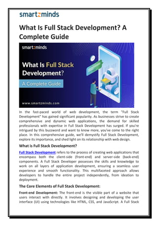 What Is Full Stack Development? A Complete Guide | PDF