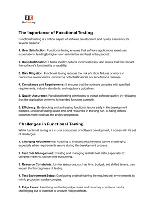 What is Functional Testing? Types and Examples | PDF