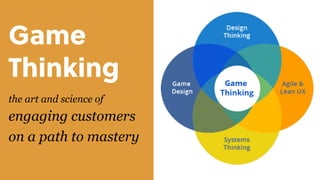 Game
Thinking
the art and science of
engaging customers
on a path to mastery
 