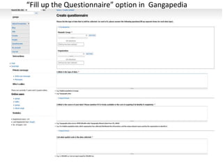 “Fill up the Questionnaire” option in  Gangapedia