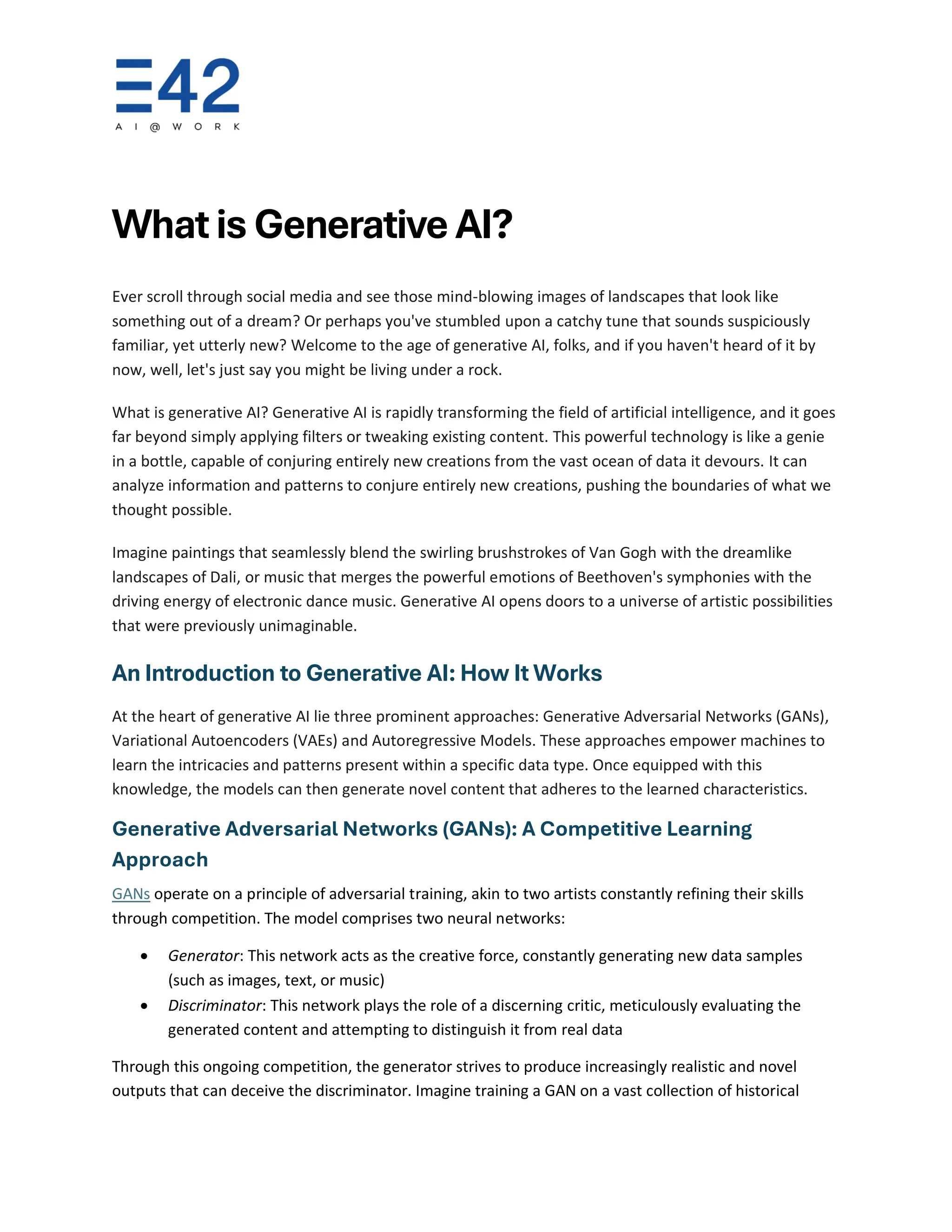 What is Generative AI and How does it works? | PDF