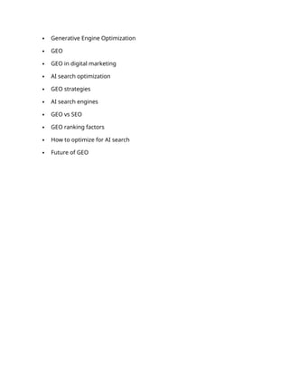 What is Generative Engine Optimization (GEO)? A Complete Guide | DOCX