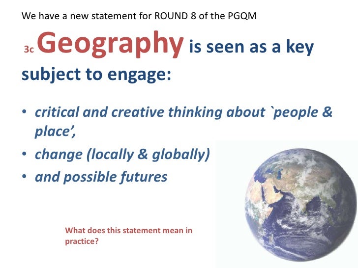 Geography is a key subject