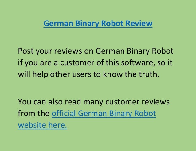 German binary options robot