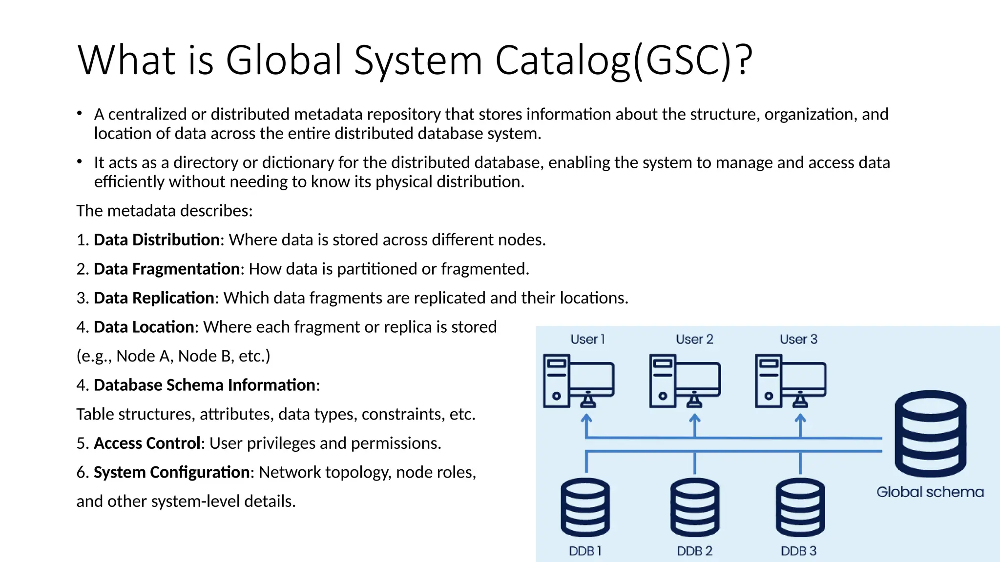 What is Global System catalog, Structure of GCS PPTX