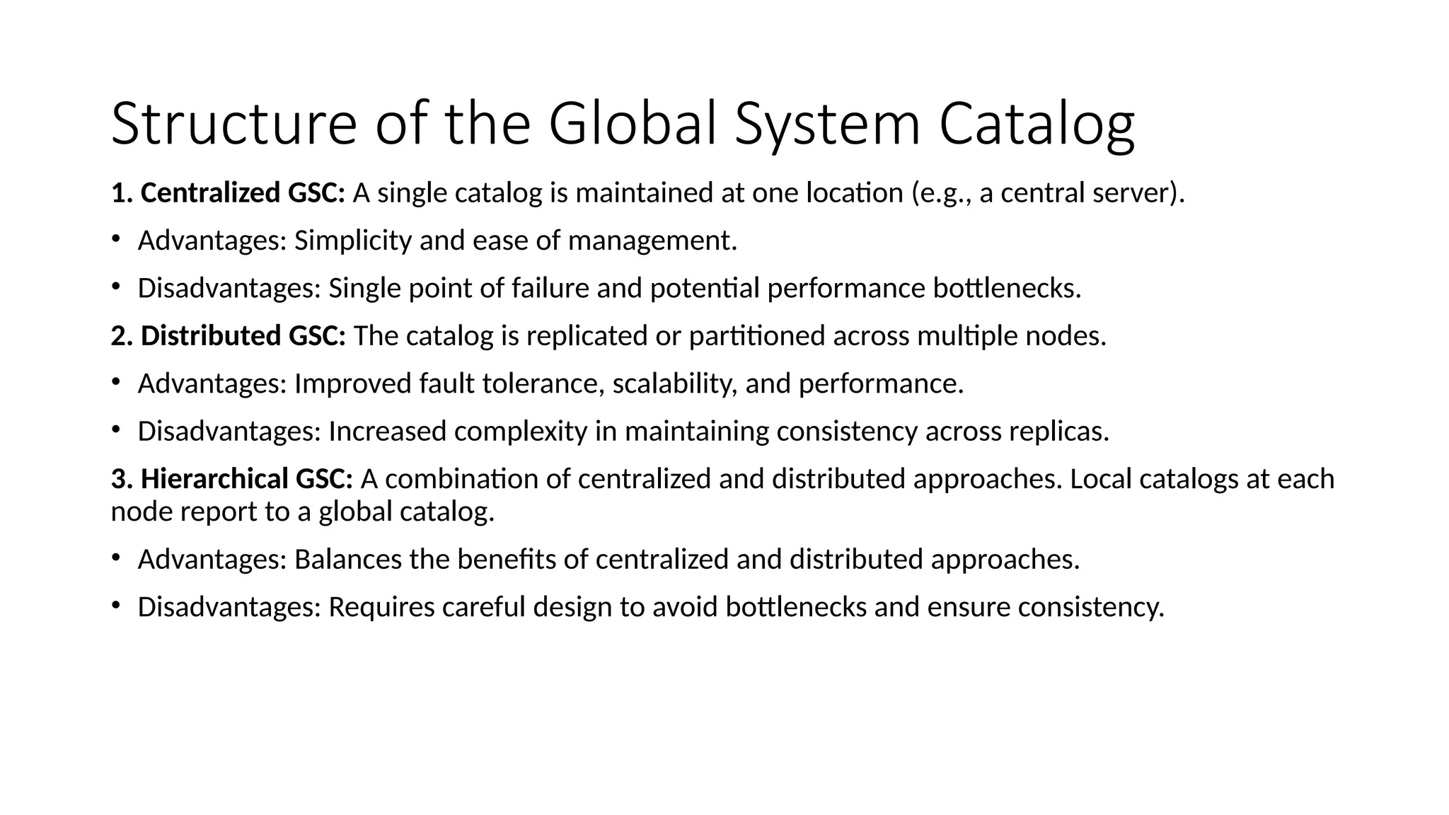 What is Global System catalog, Structure of GCS PPTX