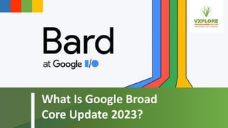 What Is Google Broad
Core Update 2023?
 
