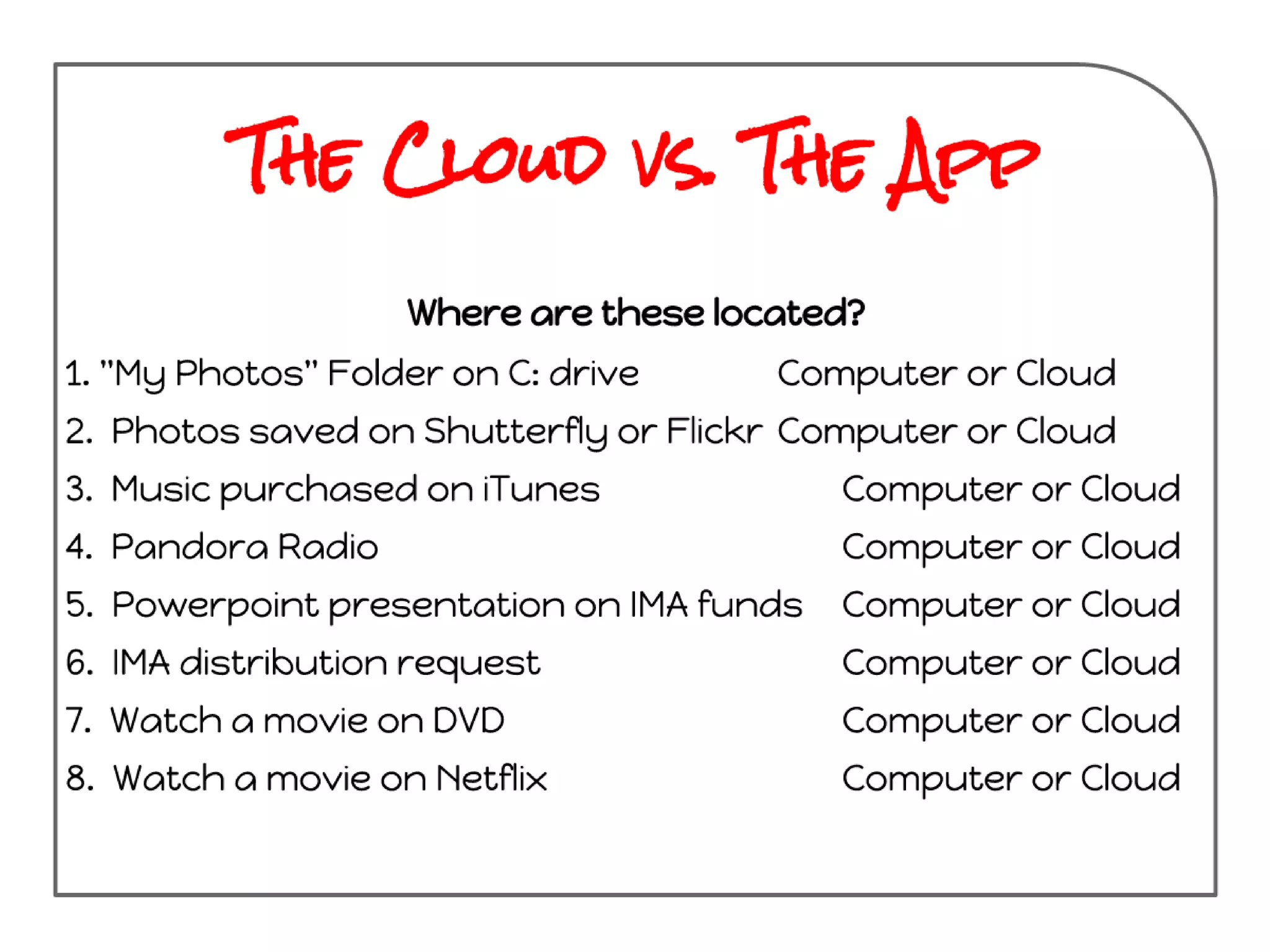  Upload existing files and folders from your
hard drive and network folder
 Retaining existing file formats and
converting to Google format
 Storage Quotas
 Google Drive setting
 Share settings
 