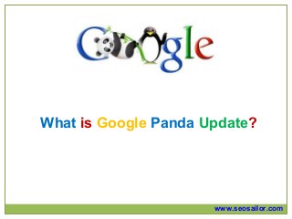 What is Google Panda Update?




                      www.seosailor.com
 