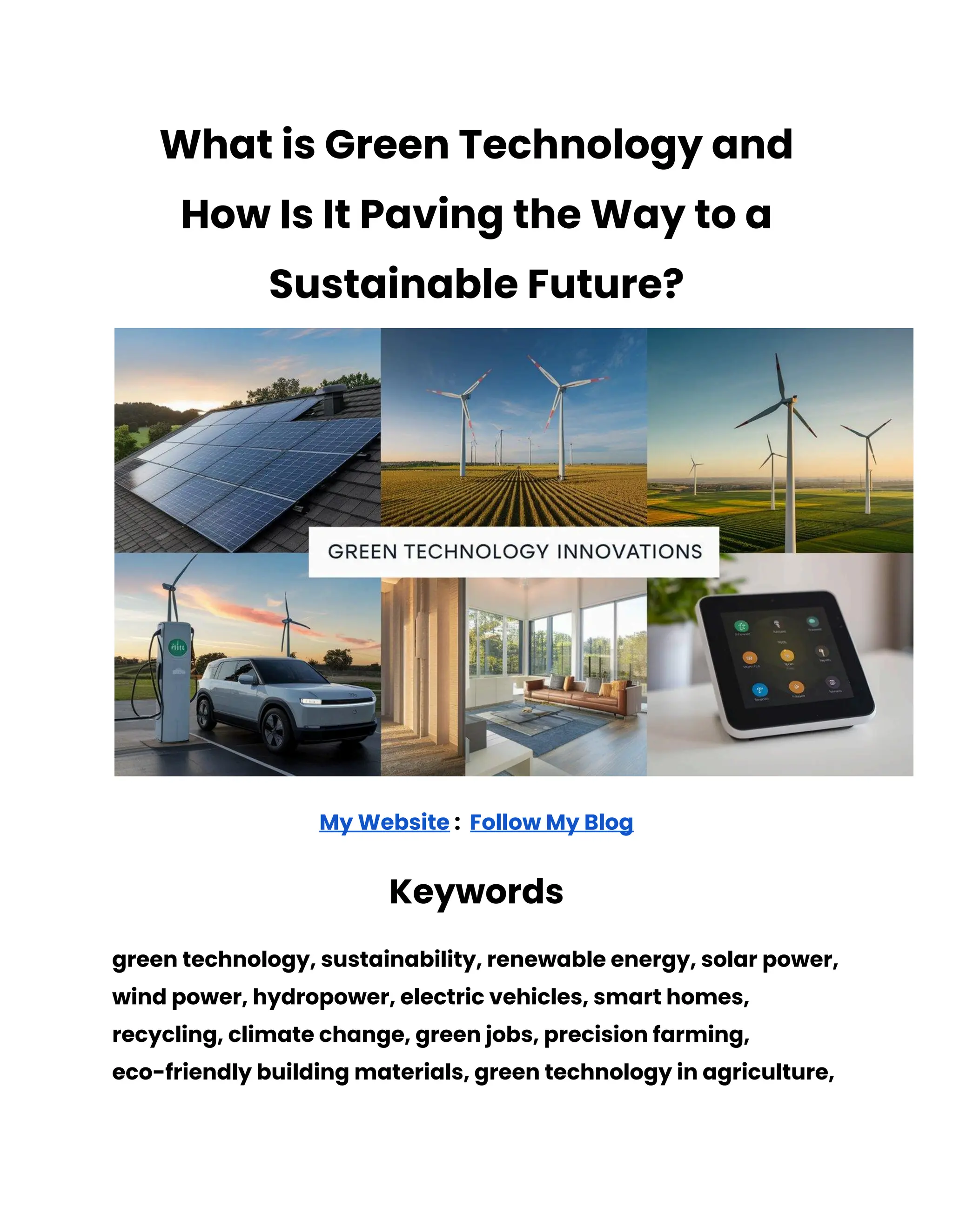 What is Green Technology and How Is It Paving the Way to a Sustainable ...