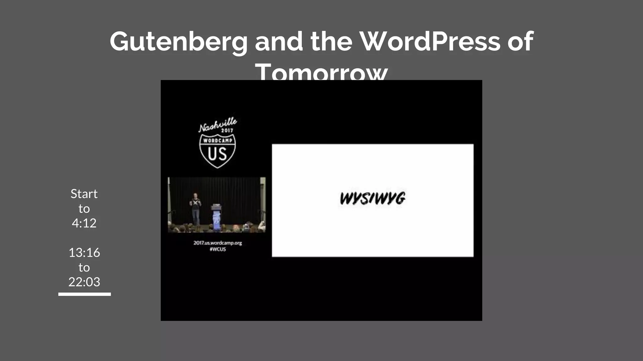 Gutenberg and the WordPress of
Tomorrow
by Morten Rand-Hendriksen
Start
to
4:12
13:16
to
22:03
 