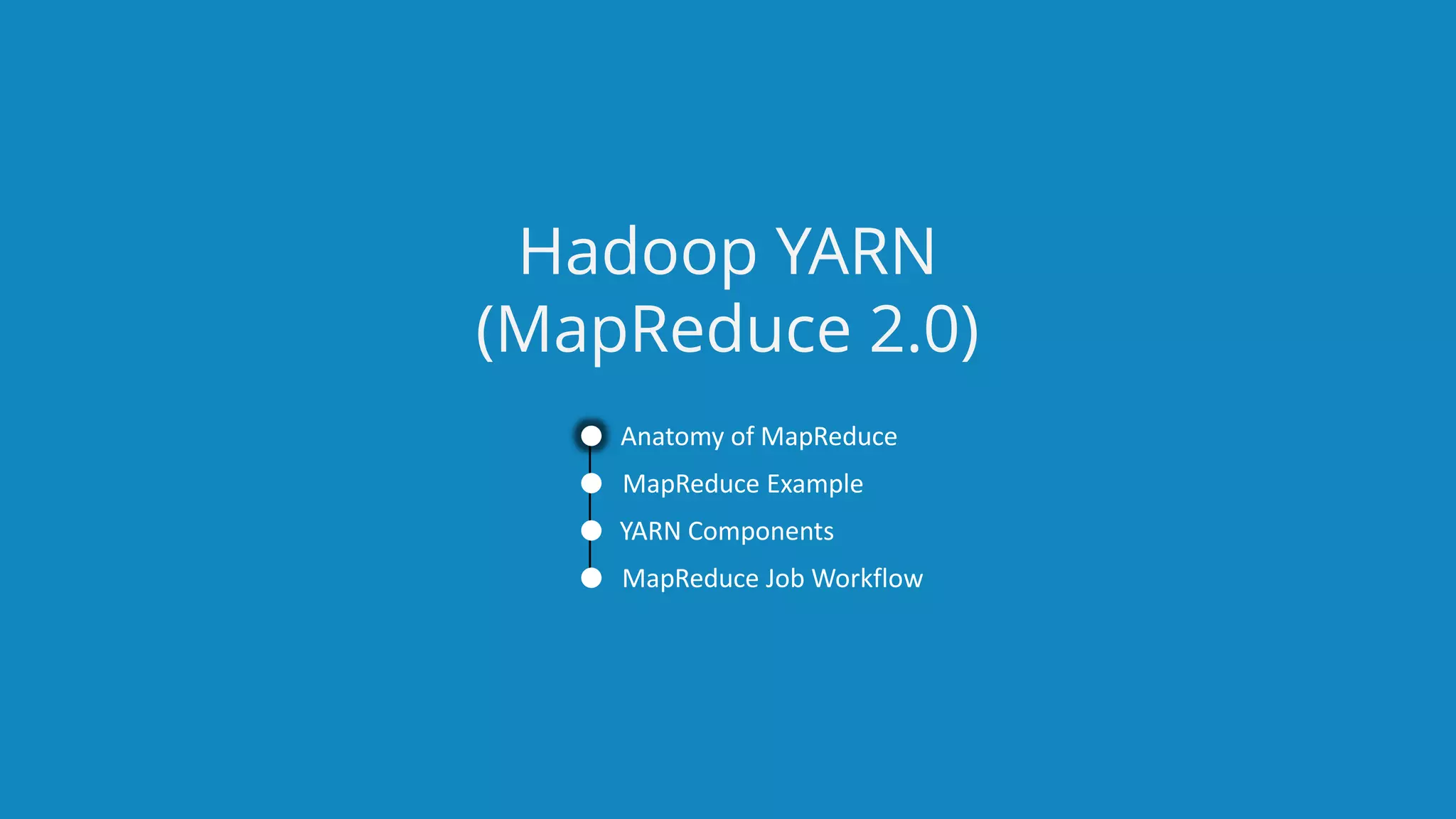 www.edureka.co/big-data-and-hadoopEDUREKA HADOOP CERTIFICATION TRAINING Anatomy of MapReduce MapReduce Example YARN Components MapReduce Job Workflow Hadoop YARN (MapReduce 2.0) 