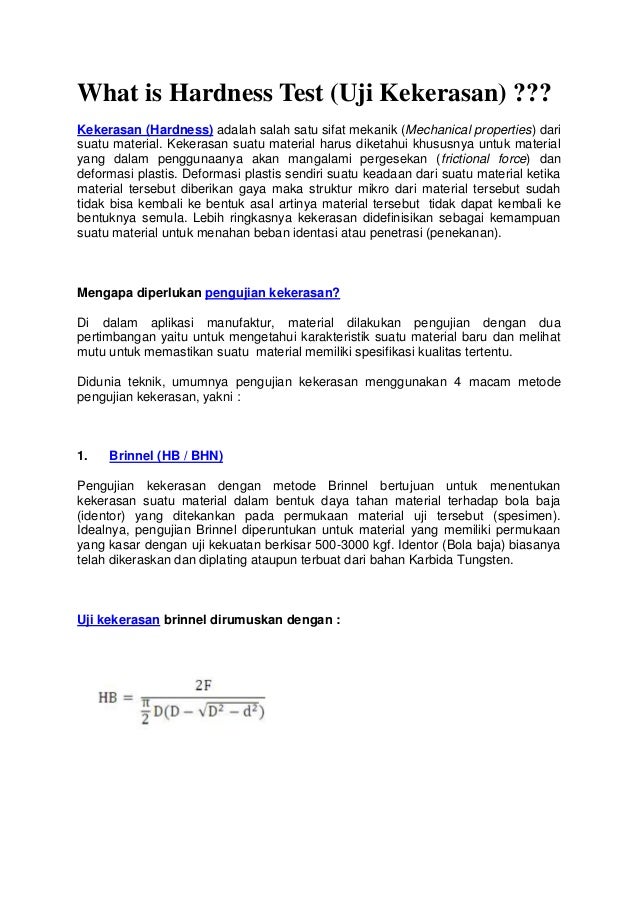 What Is Hardness Test