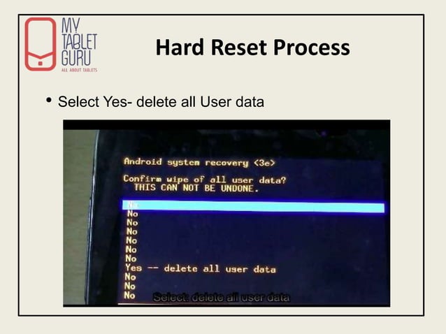 Reset Process Android What is Hard Reset of Android Tablet / Mobile | PPT