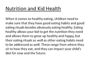 What is healthy eating for kids | PPT