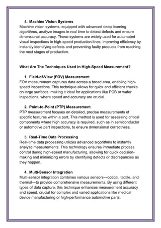 What is High-Speed Measurement ? VIEW Micro-Metrology | PDF