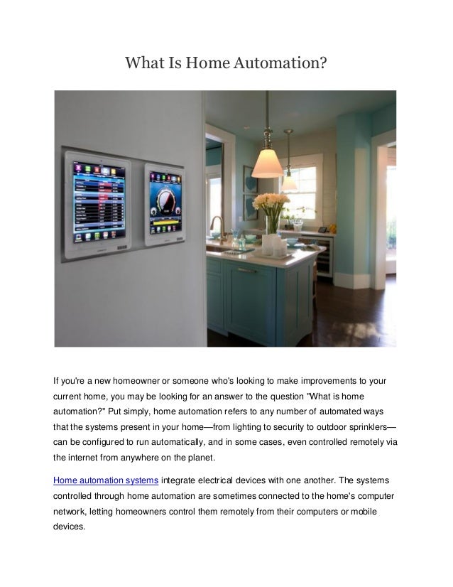 What is home automation