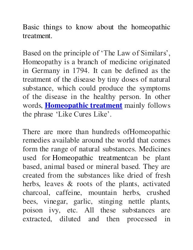 What Is Homeopathy Treatment