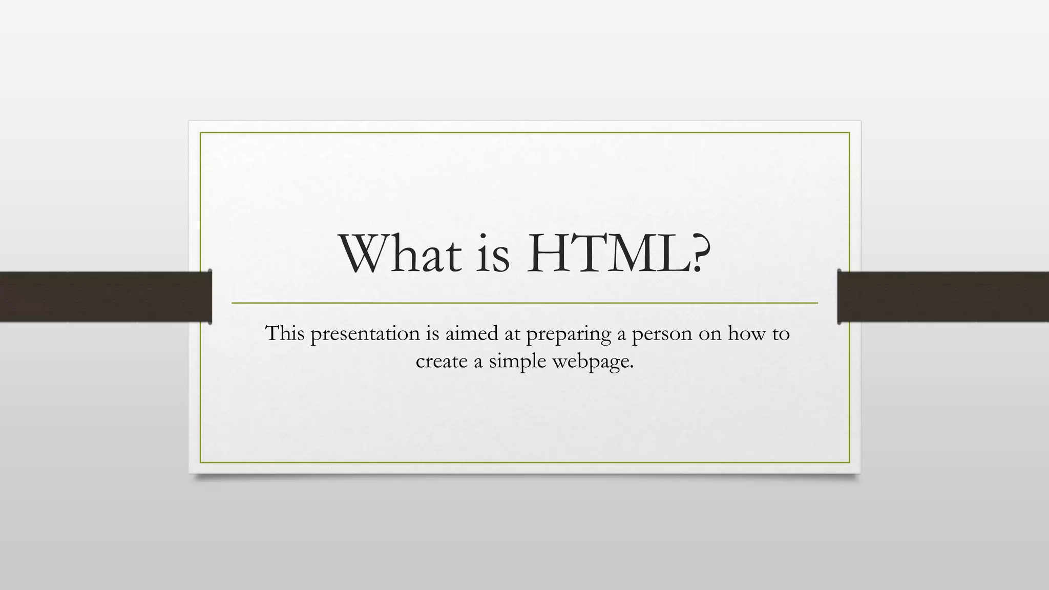 What is html | PPTX