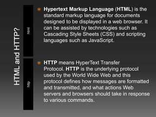 What is html and how it uses/ | PPT