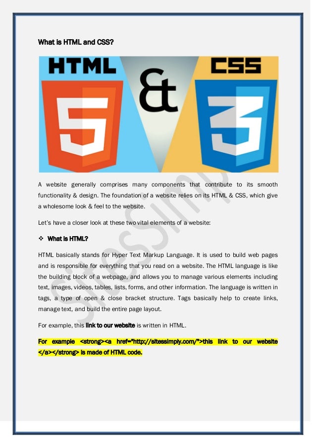 What is HTML and CSS?