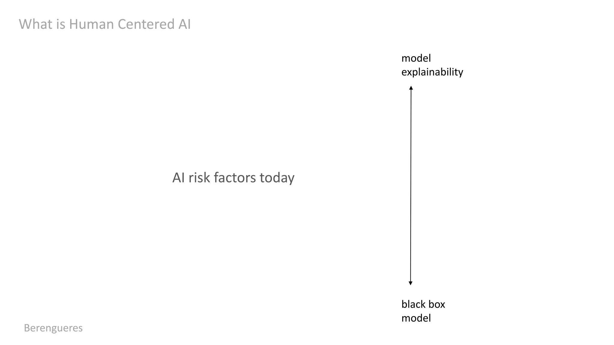 What is Human Centered AI
Berengueres
model
explainability
black box
model
AI risk factors today
 