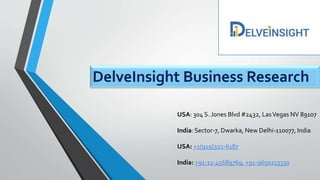 DelveInsight Business Research
USA: 304 S. Jones Blvd #2432, LasVegas NV 89107
India: Sector-7, Dwarka, New Delhi-110077, India
USA: +1(919)321-6187
India: +91-11-45689769, +91-9650213330
 