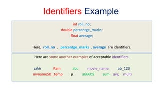 What is identifier c programming | PPT