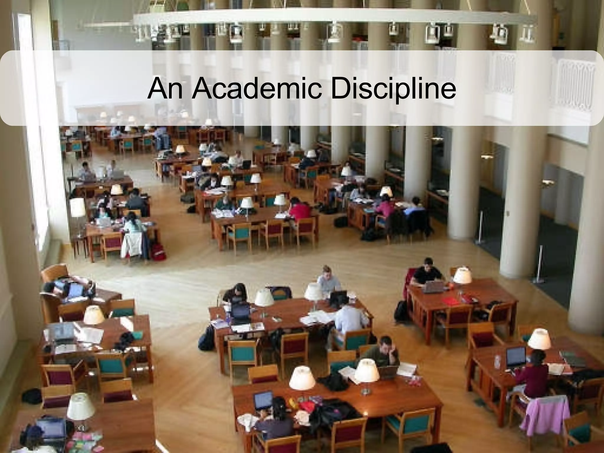 An Academic Discipline 