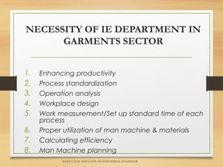 Ie Process Industrial Engineering Tools & Activities of a RMG !!! | PPT