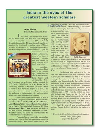 Great Minds on INDIA