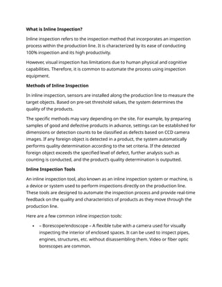 What is Inline Inspection.docx TUP MANILA | DOCX