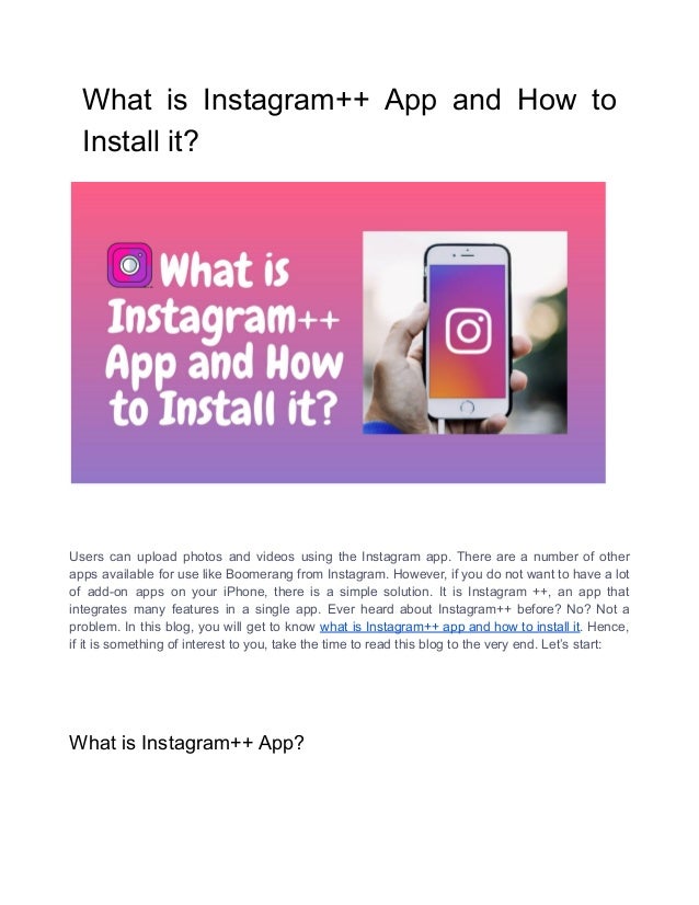 What is Instagram++ App and How to Install it
