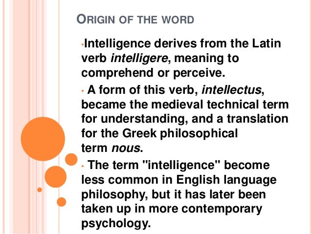 What Is Intelligence