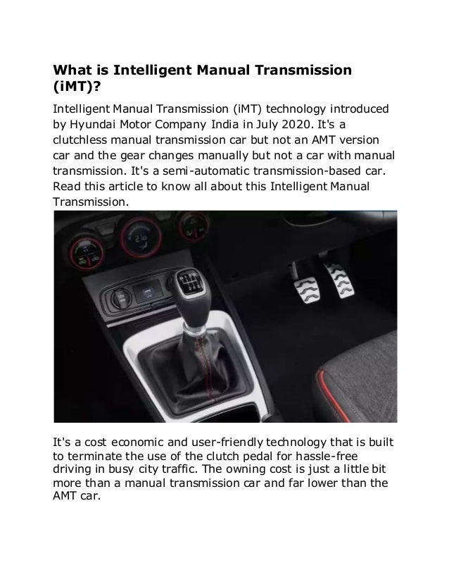 What is intelligent manual transmission (iMT) used by Hyundai Motor