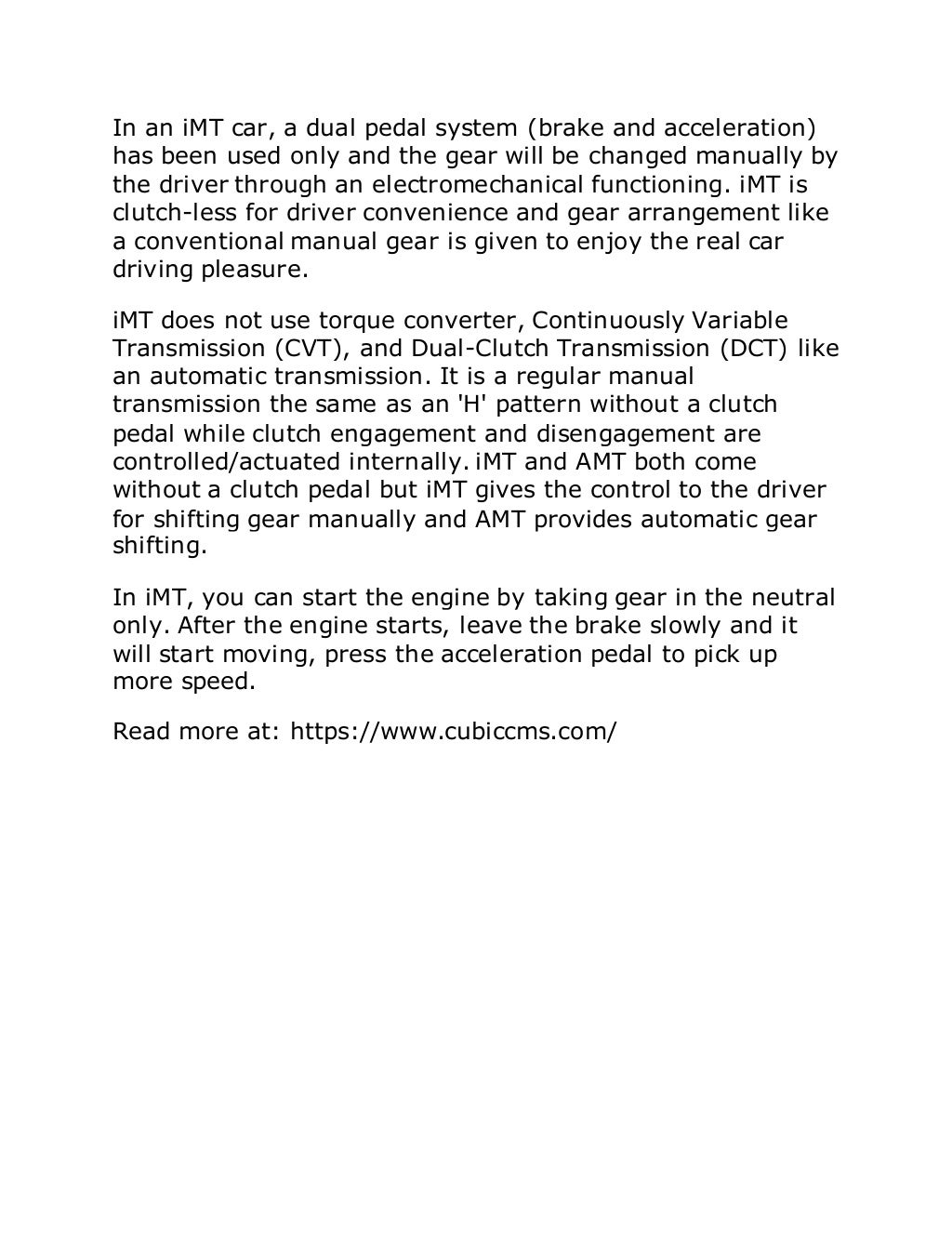 What is intelligent manual transmission (iMT) used by Hyundai Motor