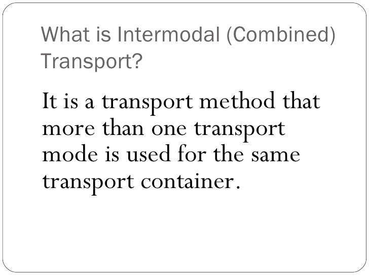 Intermodal transport