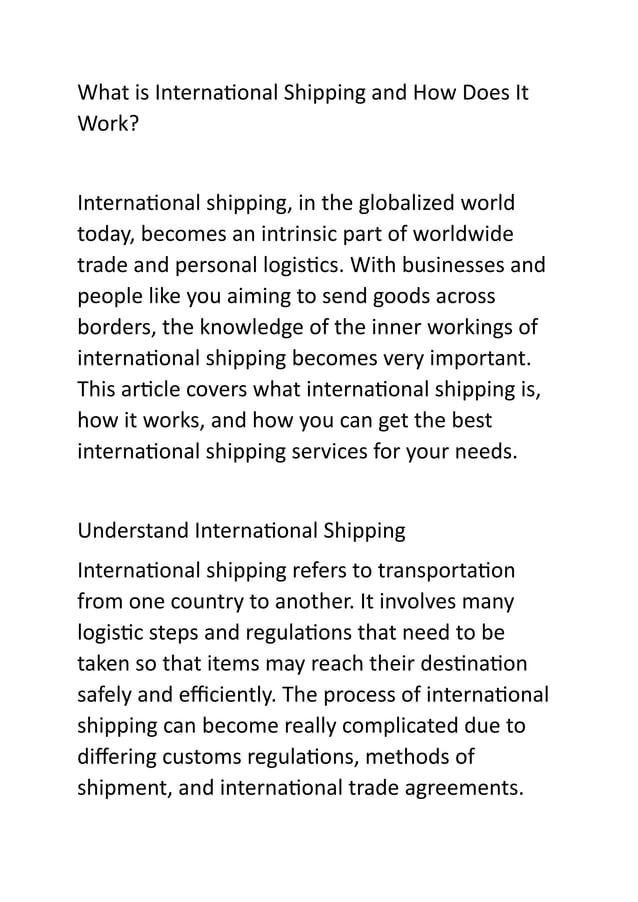 What Is International Shipping | Standard International Shipping Suivi ...