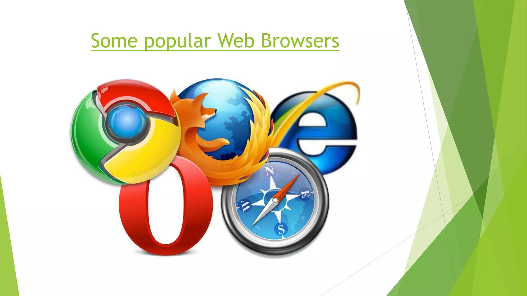 Some popular Web Browsers
 