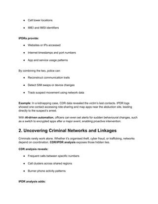 Cd R Software Police Top 5 Benefits of CDR/IPDR Analysis for Police Forces | PDF
