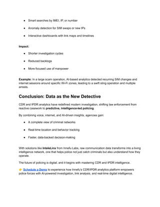 Cd R Software Police Top 5 Benefits of CDR/IPDR Analysis for Police Forces | PDF