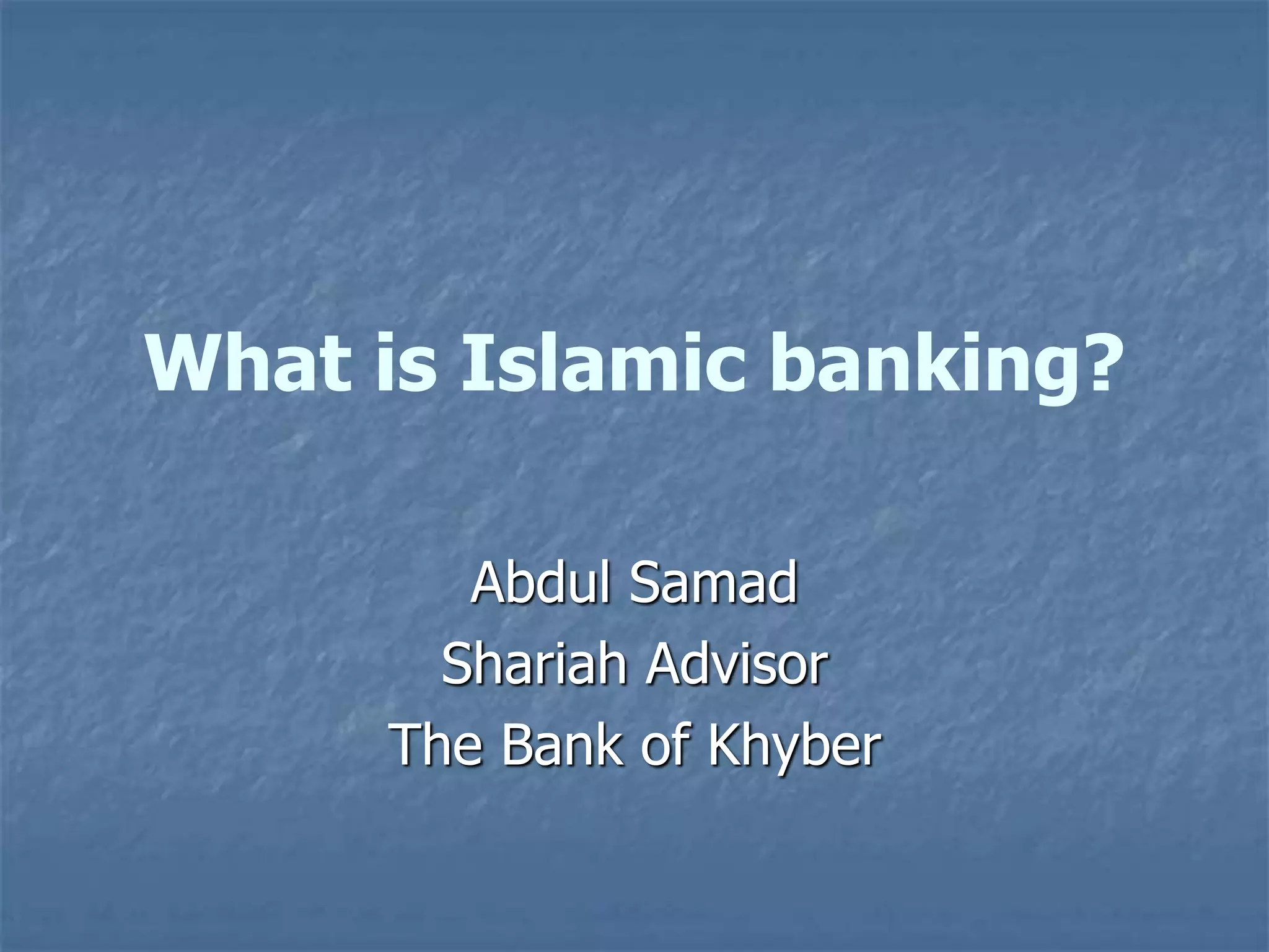 What is islamic banking ppt