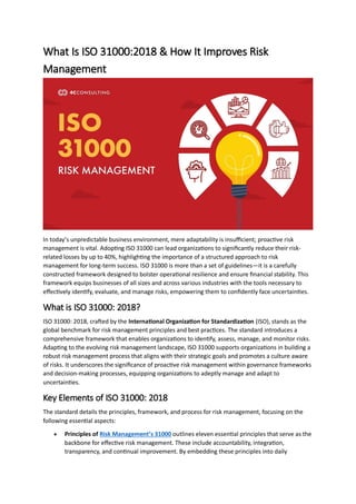 What Is ISO 31000:2018 & How It Improves Risk Management | PDF