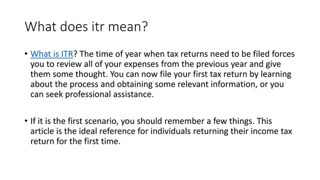 What Is ITR pdf what-is-itr-pdf