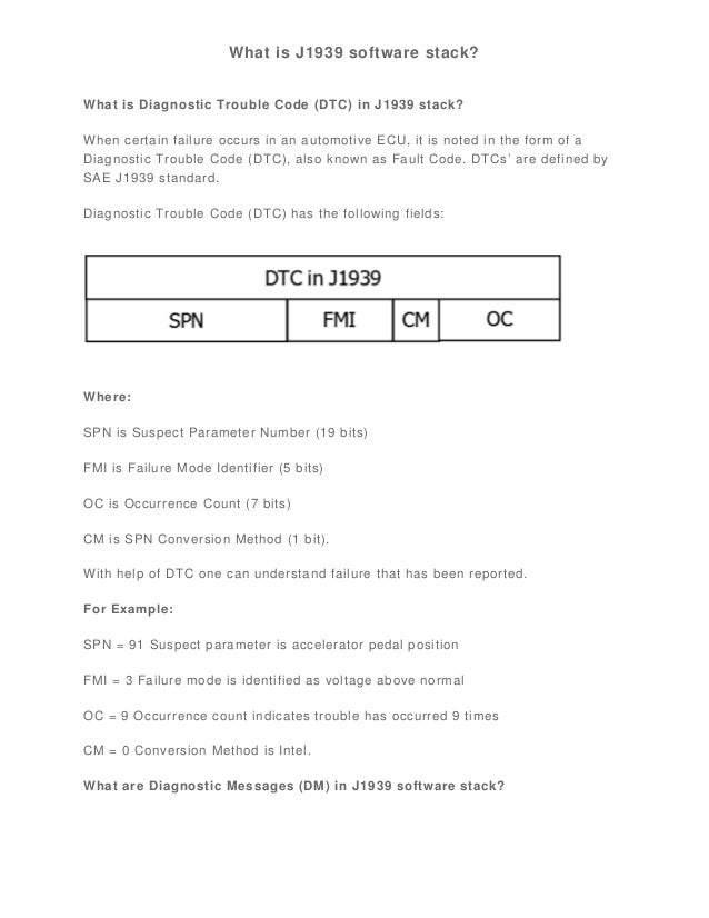 What is J1939 software stack? Learn about the Diagnostic Trouble Code…