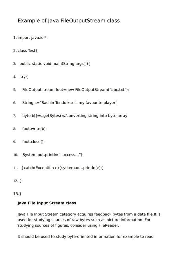 What is java input and output stream? | PDF