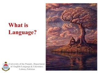 What is
Language?
University of the Punjab , Department
of English Language & Literature.
Lahore, Pakistan
 
